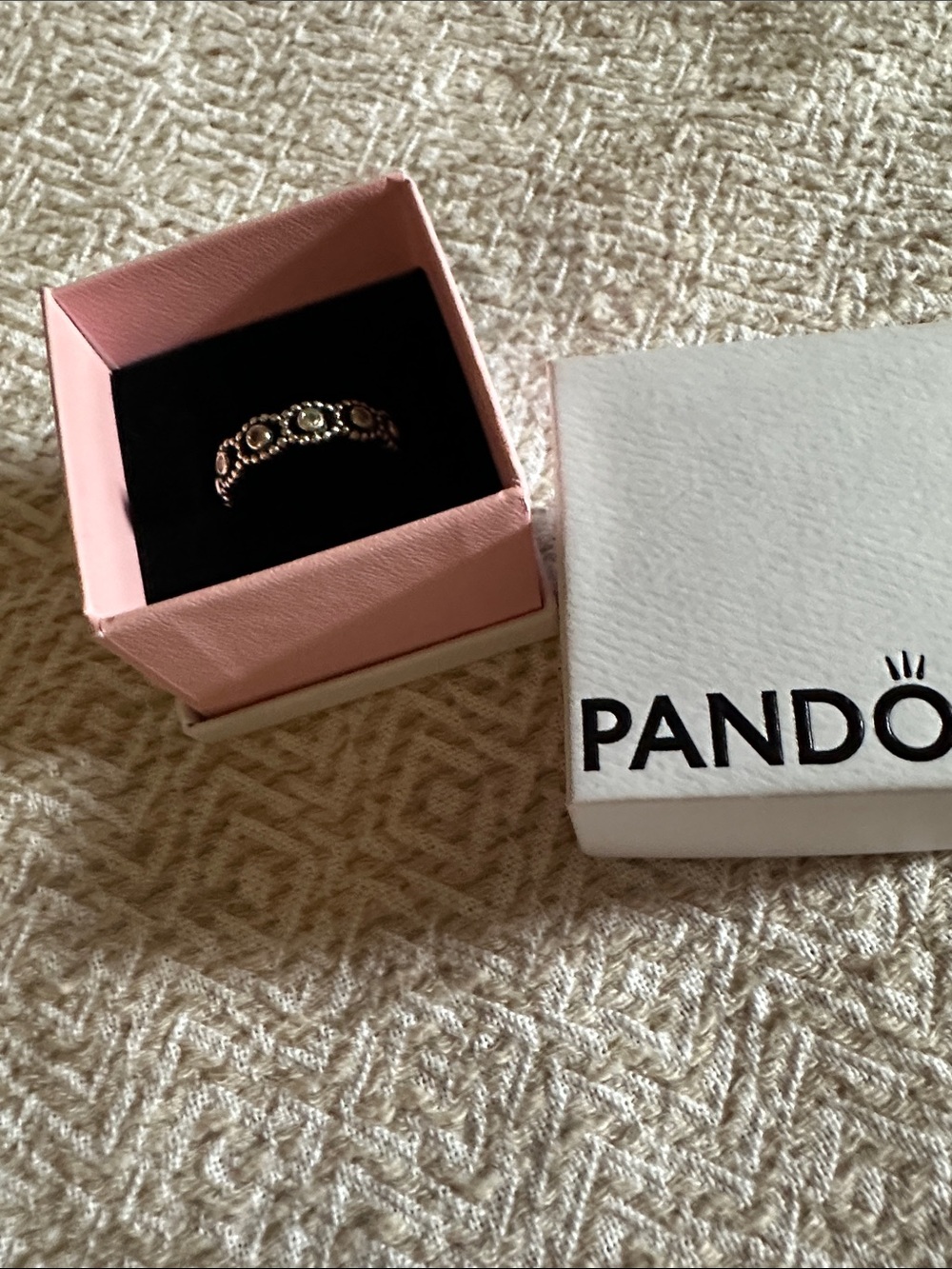 Pandora sterling silver ring. With cz settings